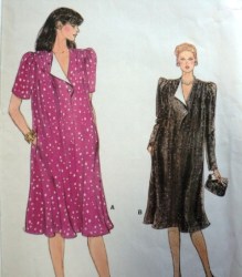 8959 EZ VOGUE SS-LS ASYMMETRY LAPEL MATERNTY DRESS PATTERN 14-18
